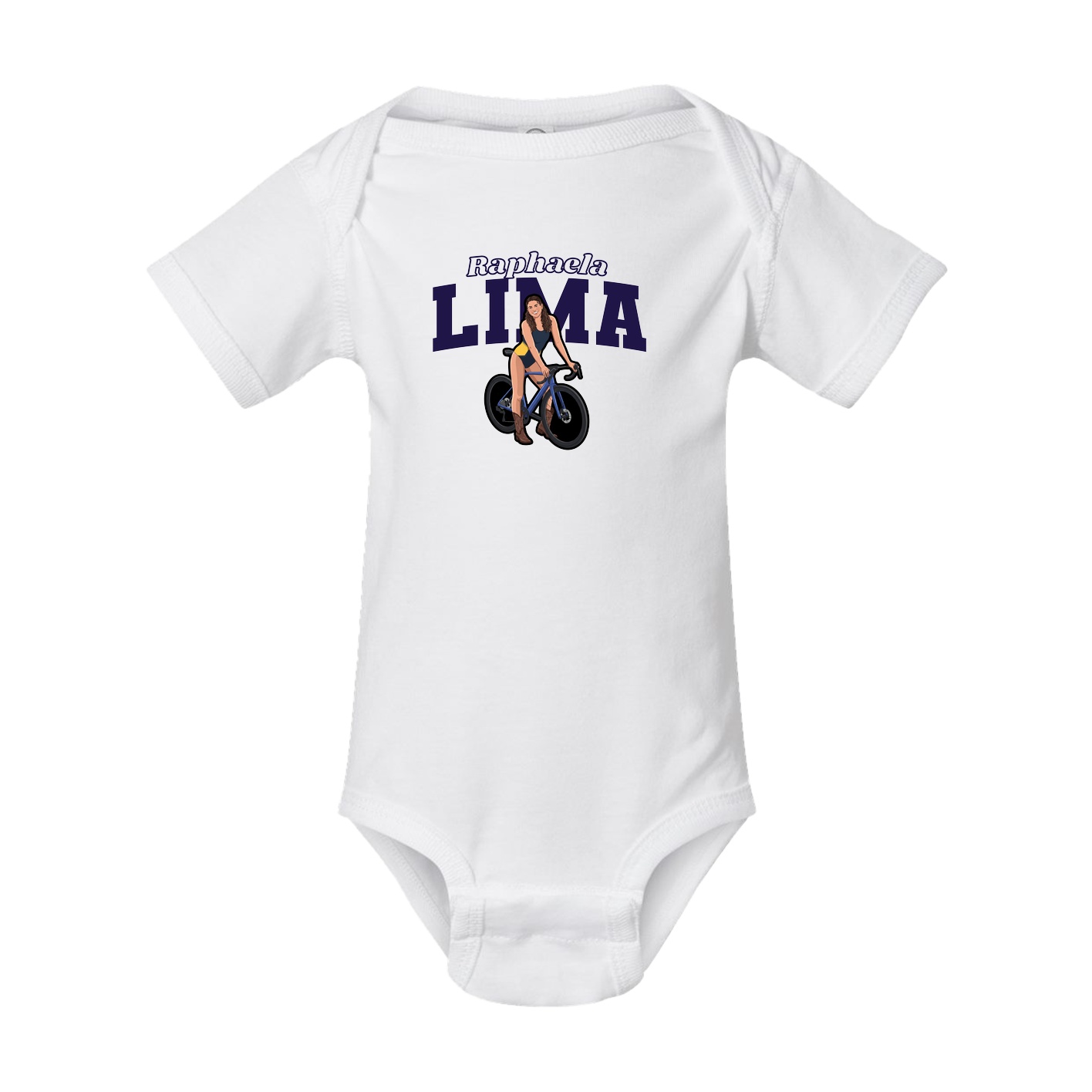 Baby Onesie — Name Arch in White