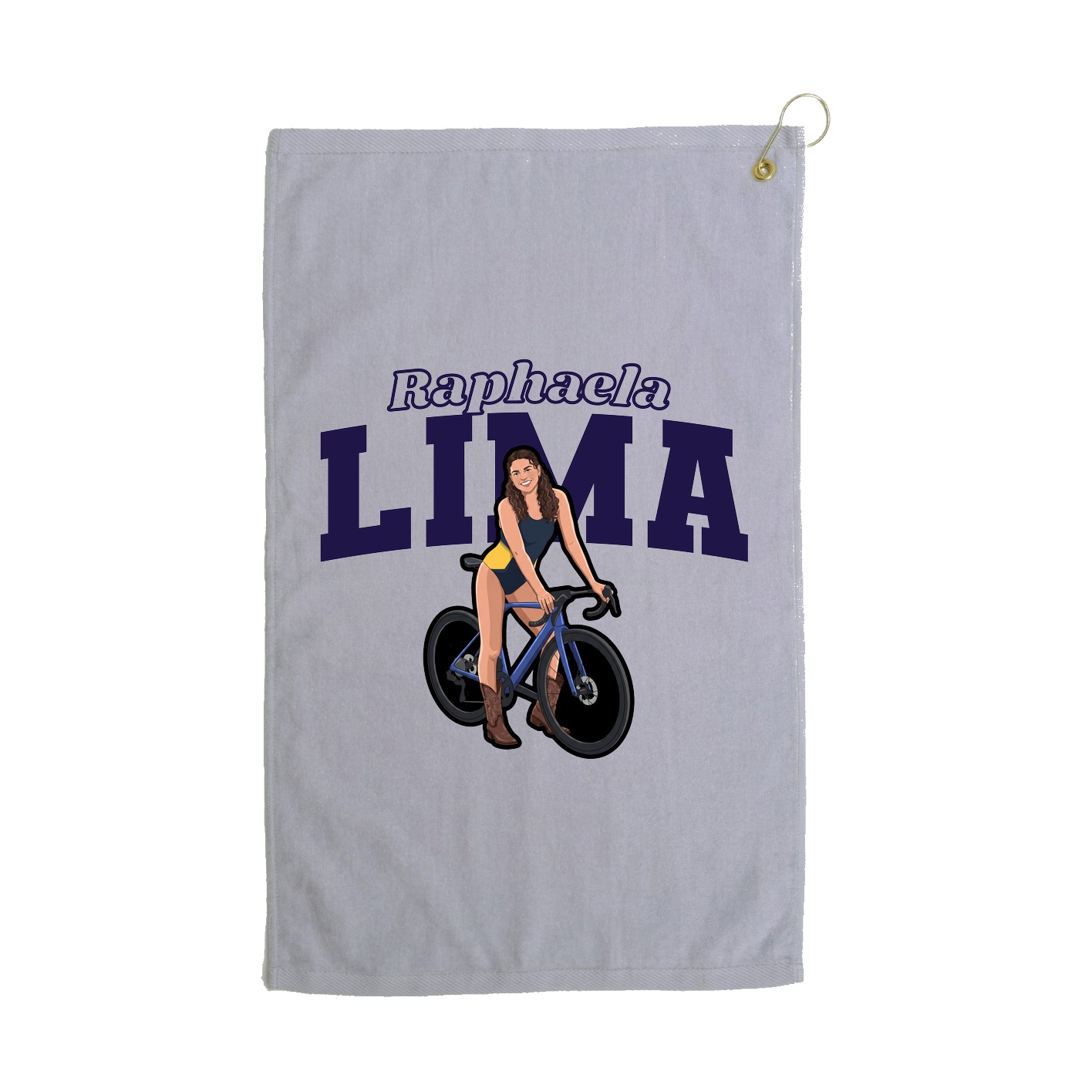 Golf Towel — Name Arch in Grey