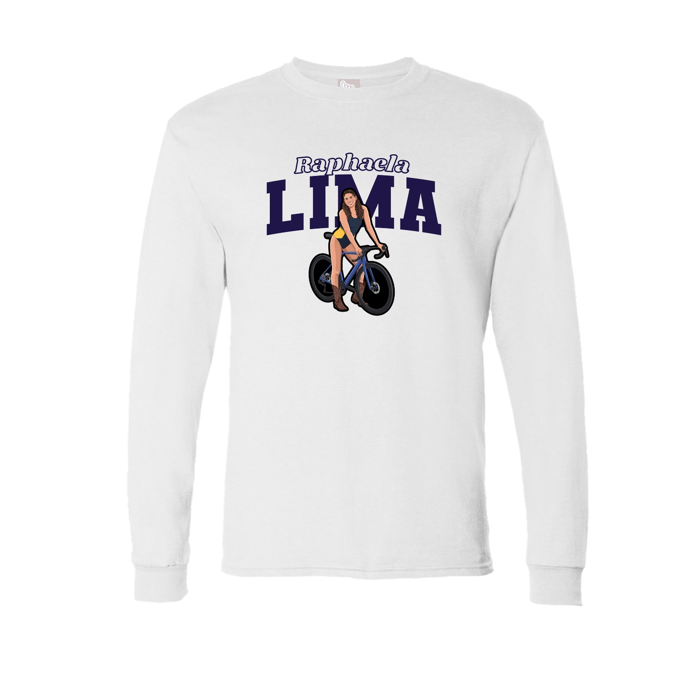 Long Sleeve Tee — Name Arch in White