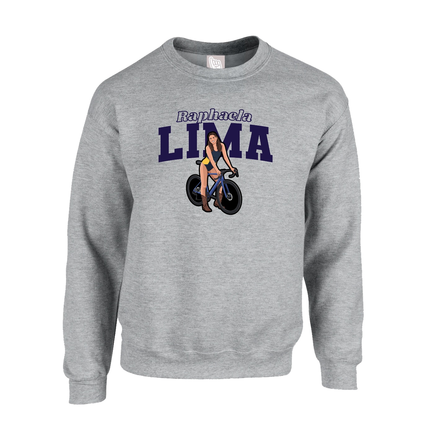 Fleece Crew — Name Arch in Grey