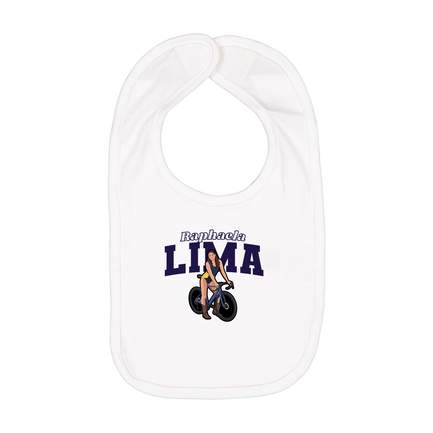 Infant Bib — Name Arch in White