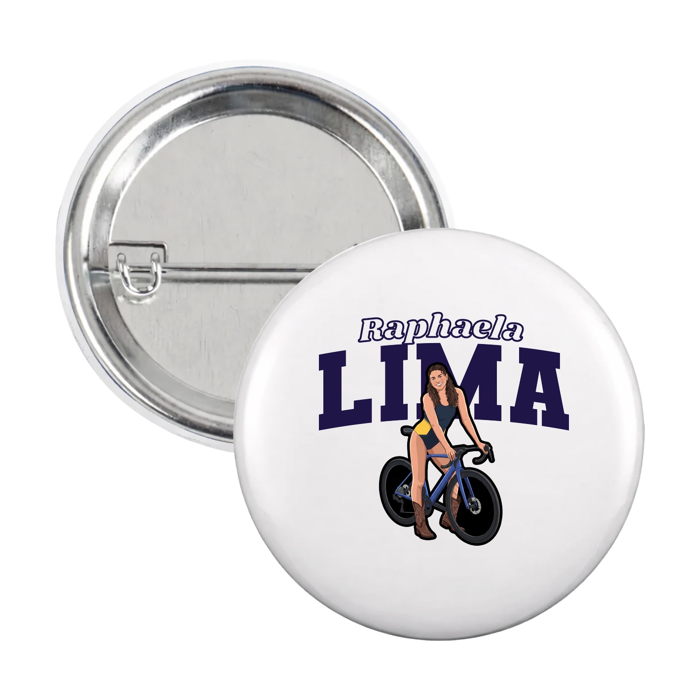 Game Day Button — Name Arch in White