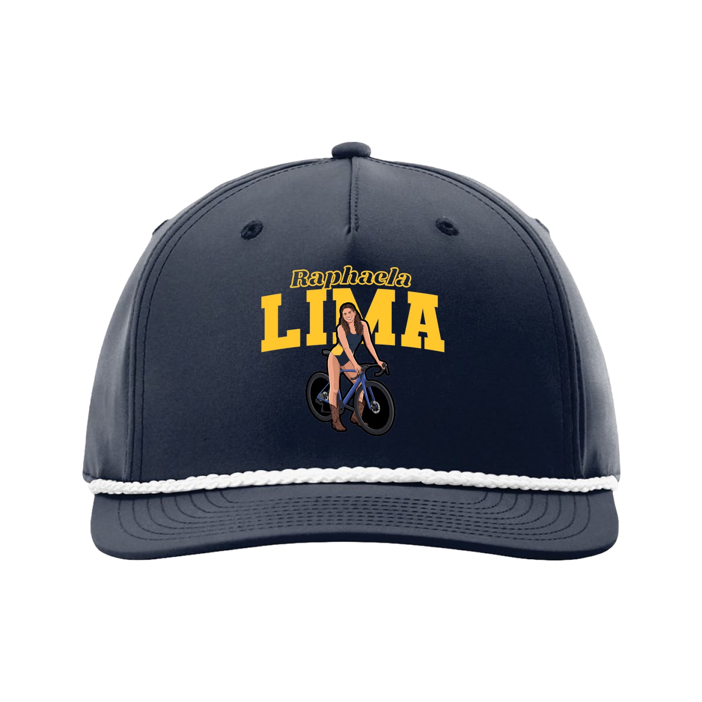 Five-Panel Classic Rope Cap — Name Arch in Navy