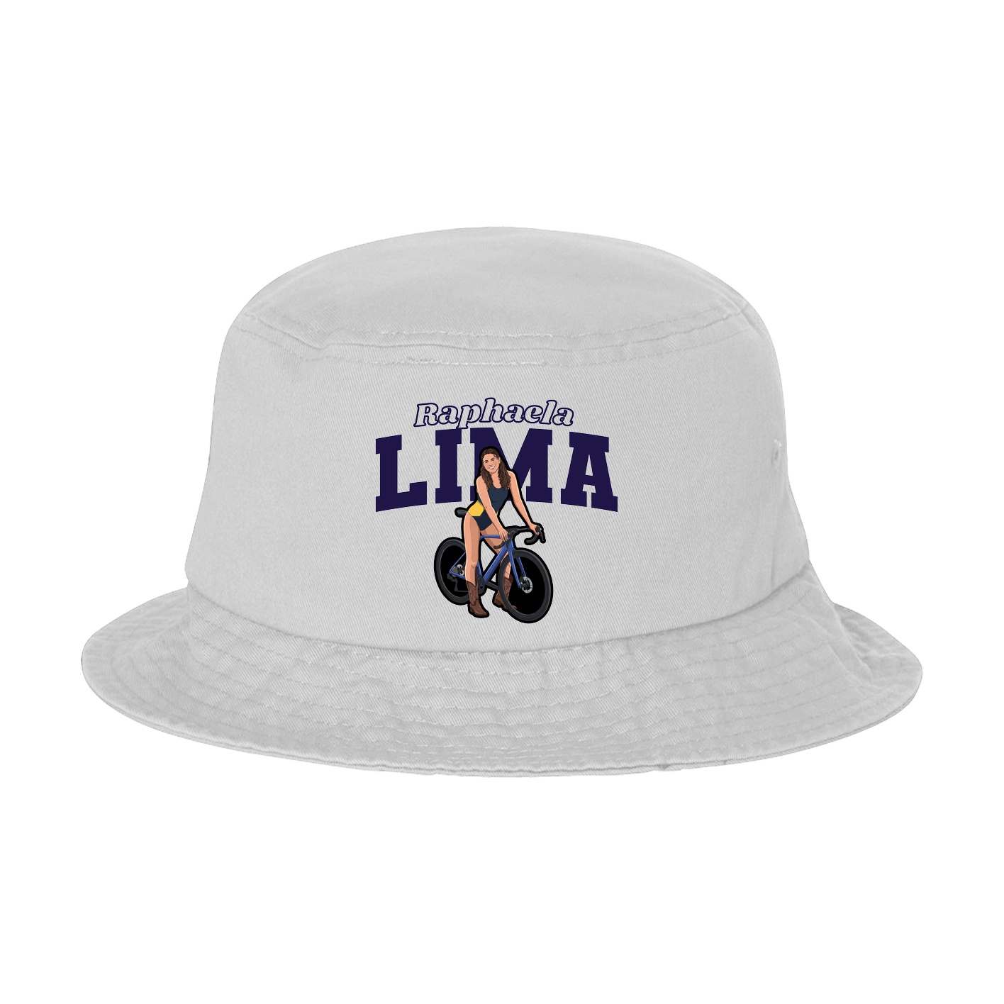 Bucket Cap — Name Arch in White