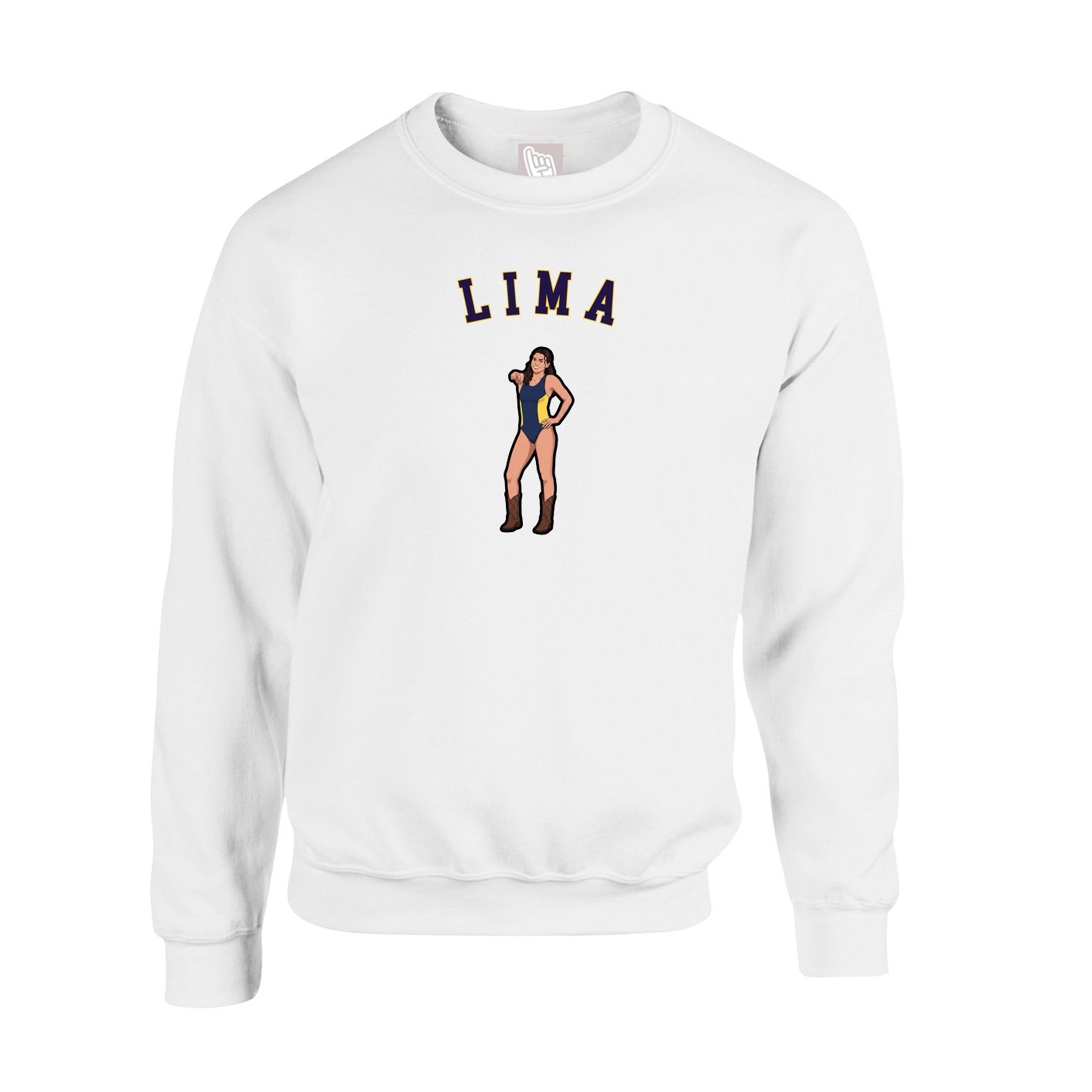 Fleece Crew — Shirsey Arch in White