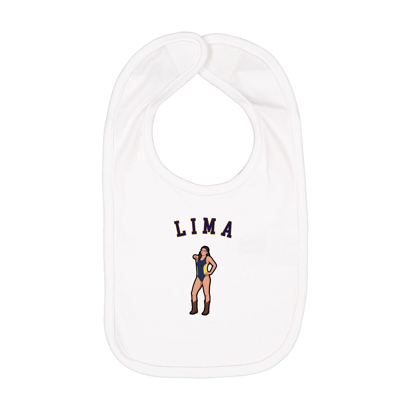 Infant Bib — Shirsey Arch in White