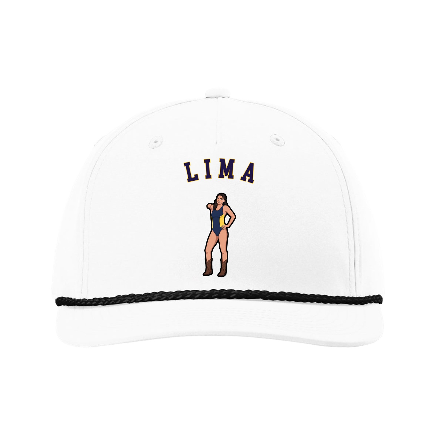 Five-Panel Classic Rope Cap — Shirsey Arch in White