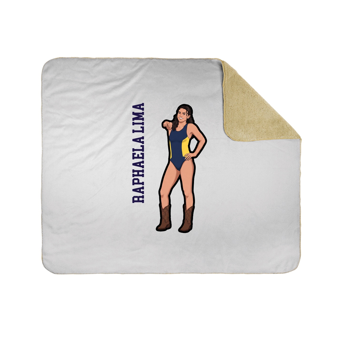 Throw Blanket — Name Vertical in White
