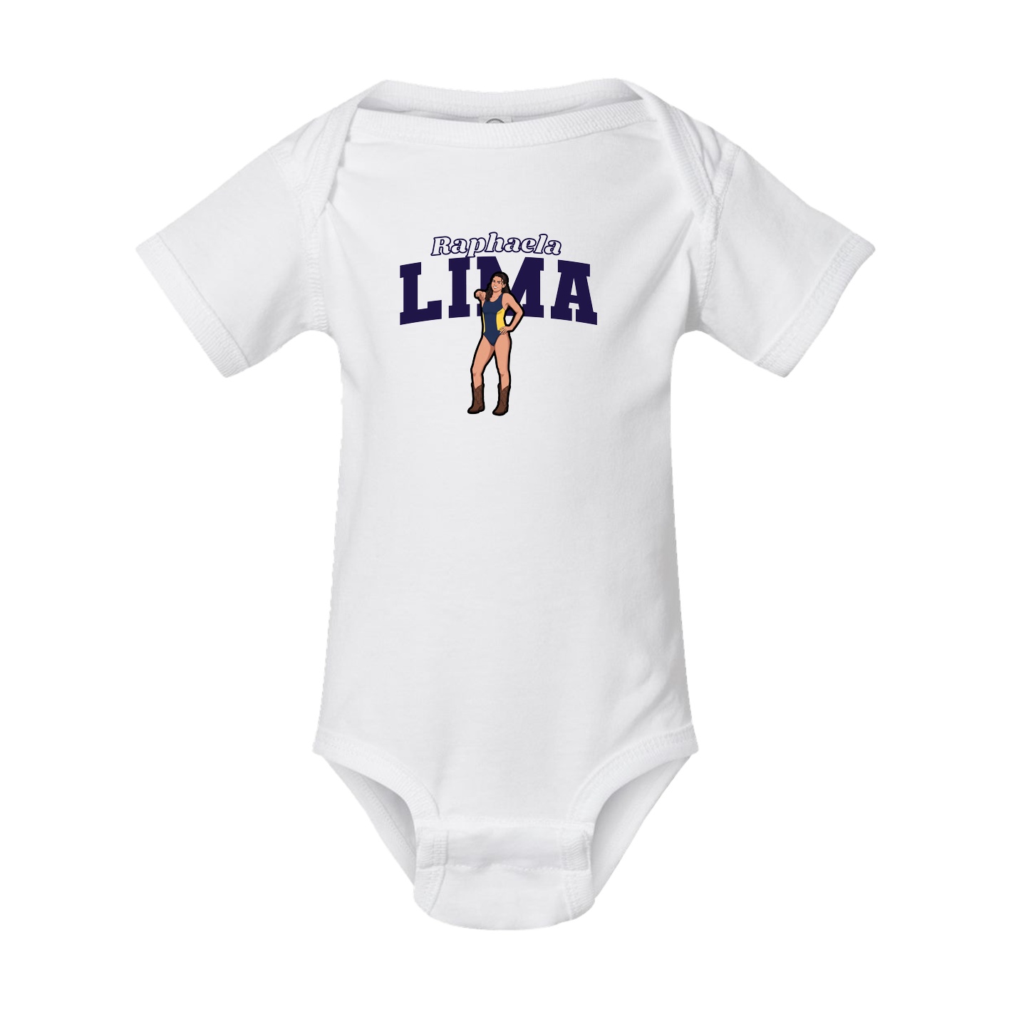 Baby Onesie — Name Arch in White