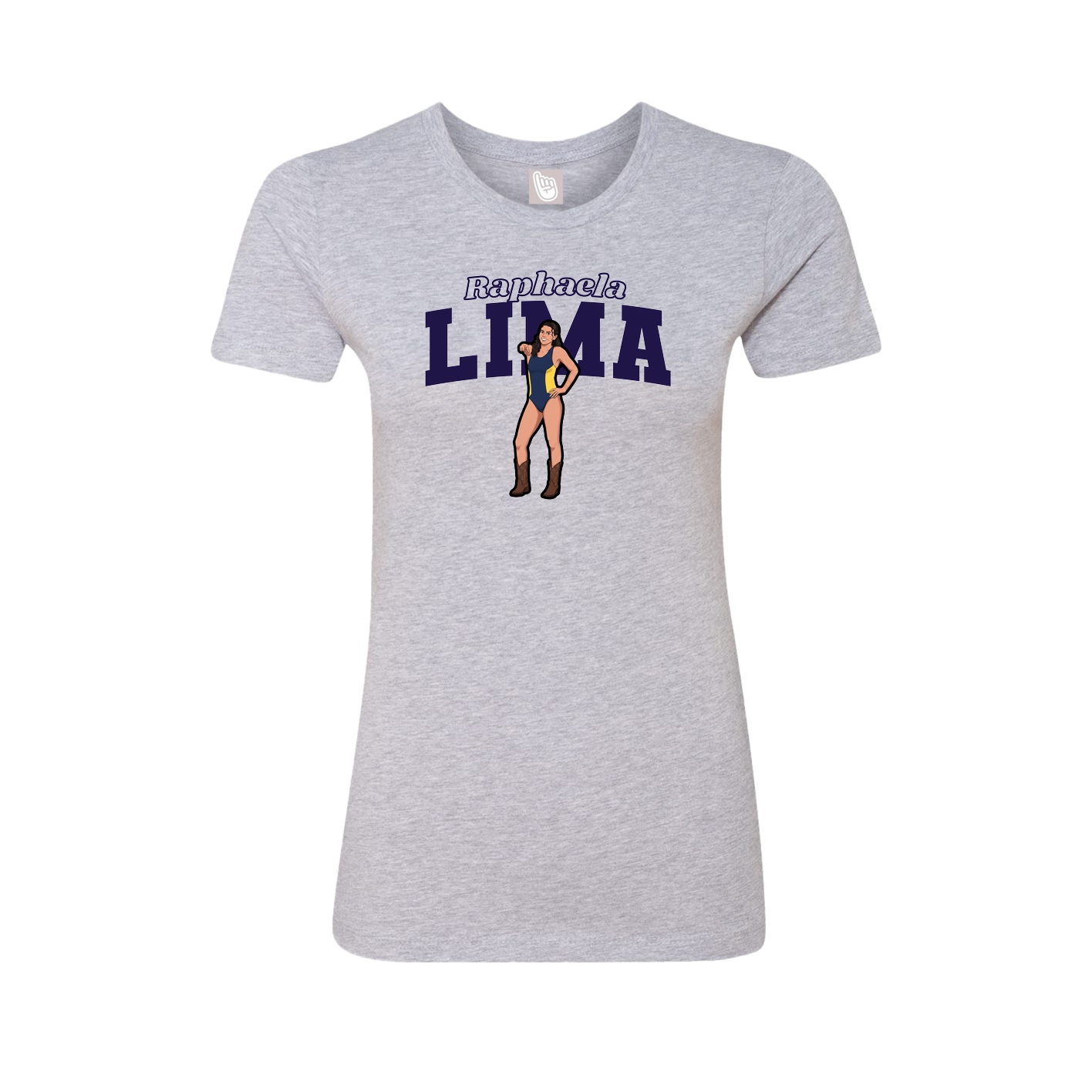 Womens Tee — Name Arch in Grey