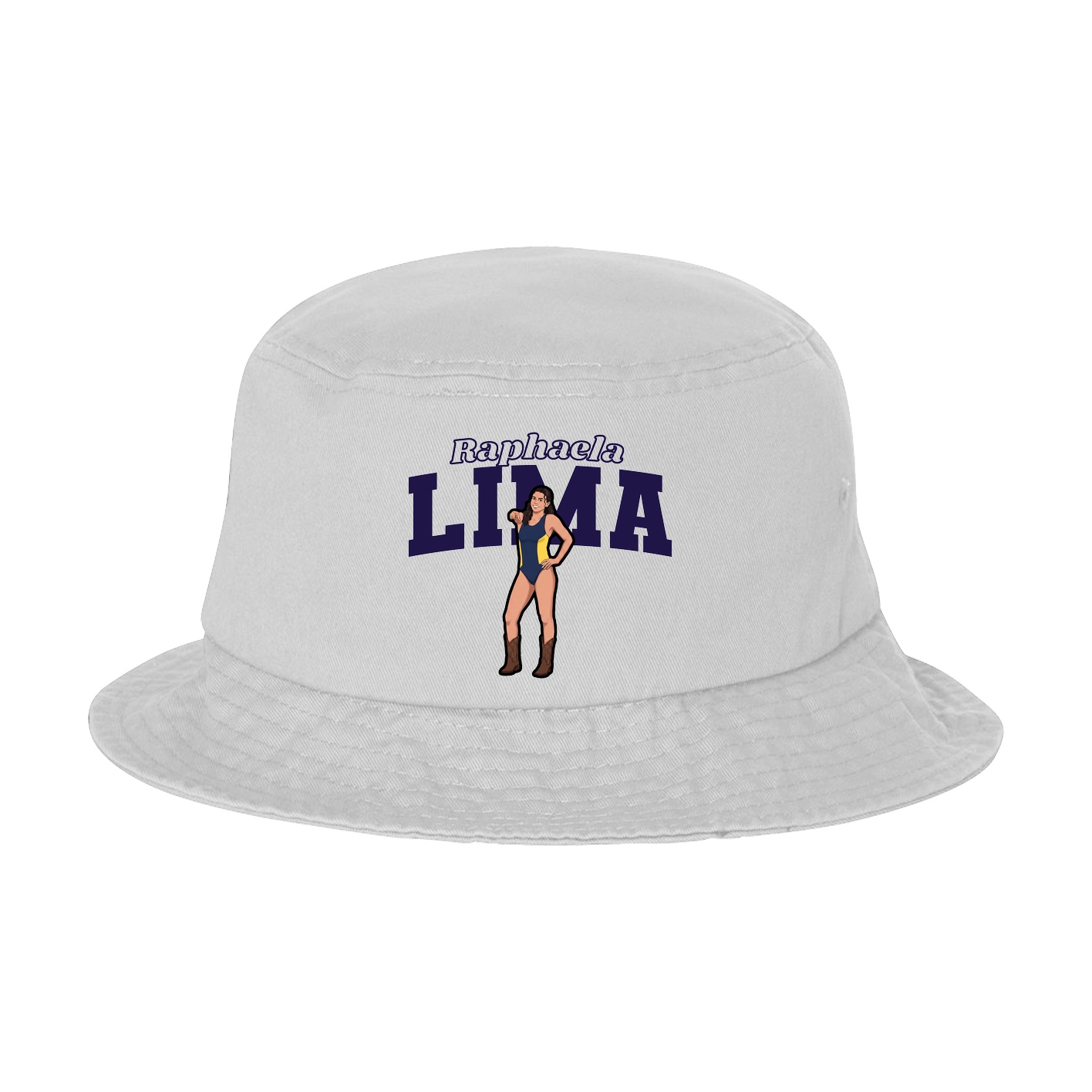 Bucket Cap — Name Arch in White