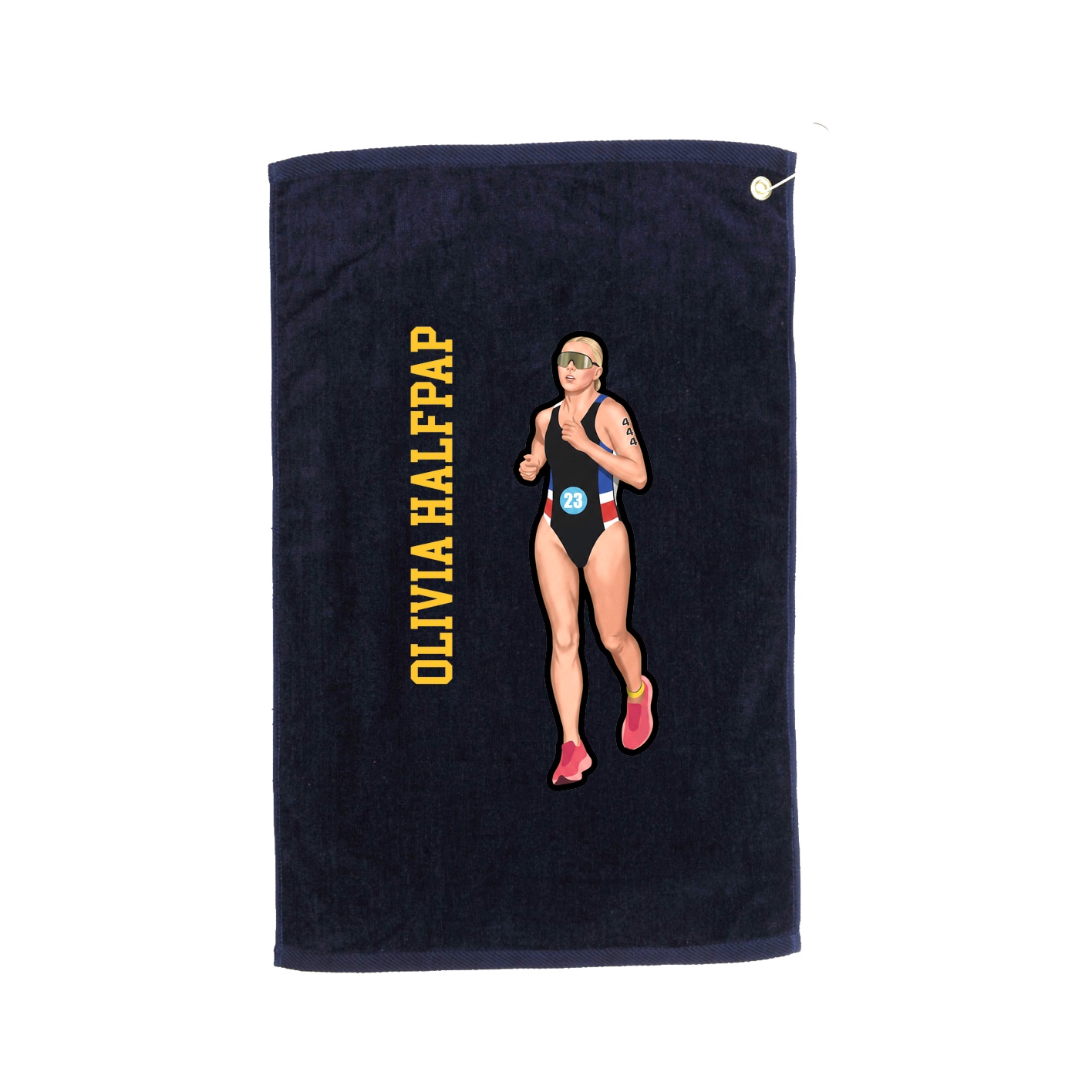 Golf Towel — Name Vertical in Navy