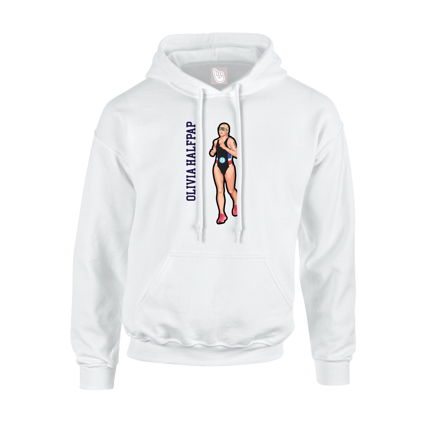 Hoodie — Name Vertical in White