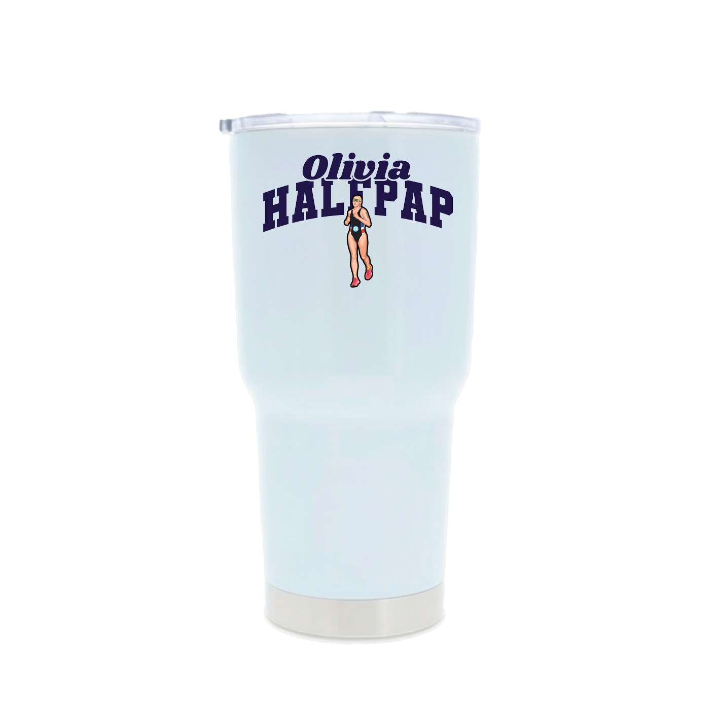 30oz Stainless Steel Tumbler — Signature Arch in White