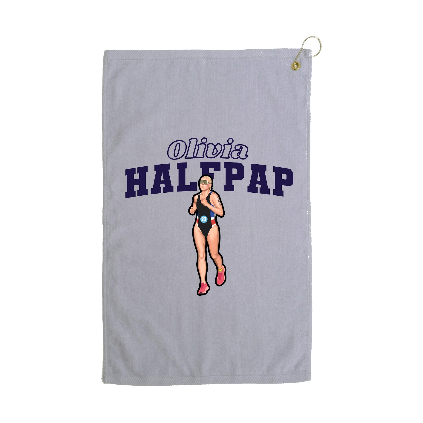 Golf Towel — Name Arch in Grey