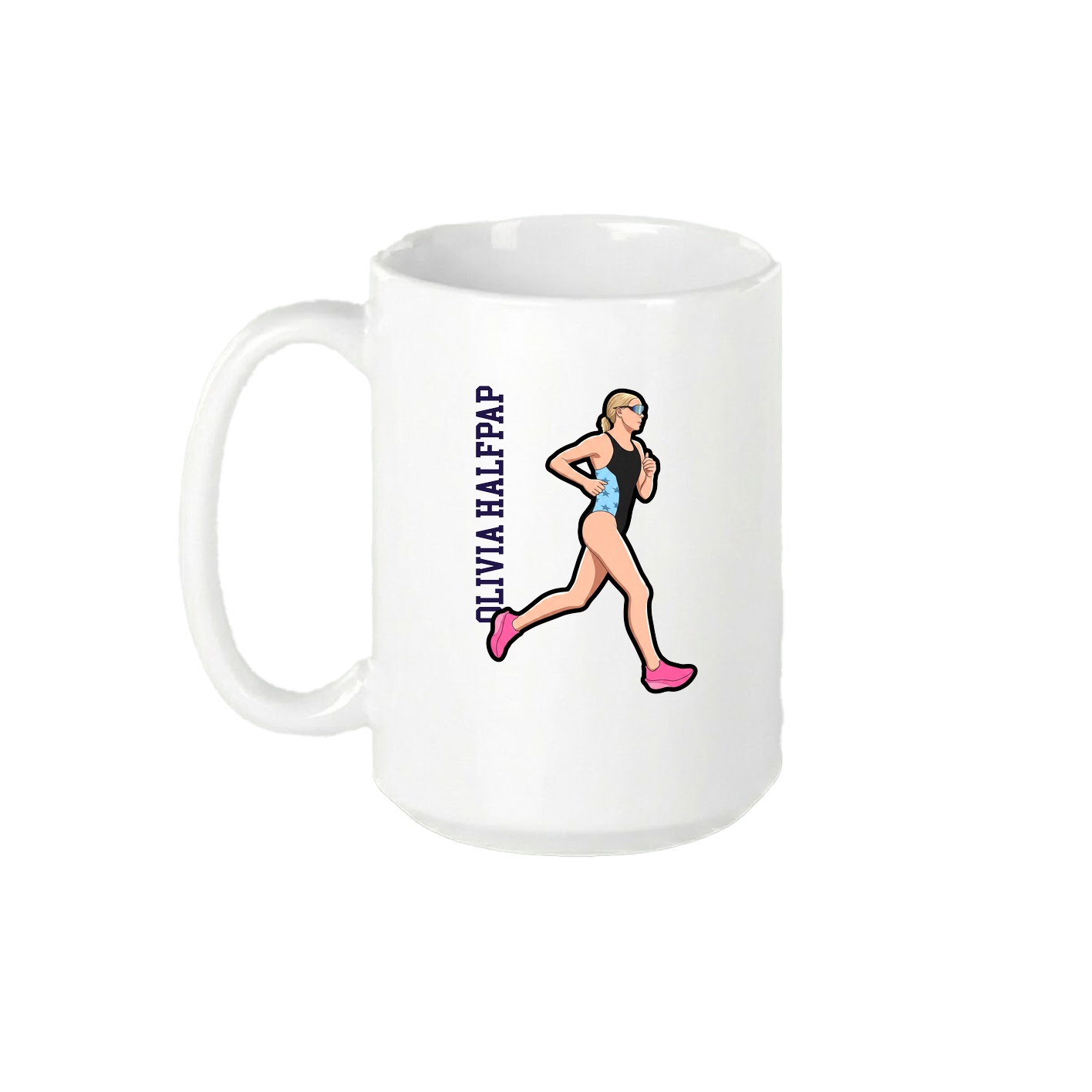15oz Coffee Mug — Name Vertical in White