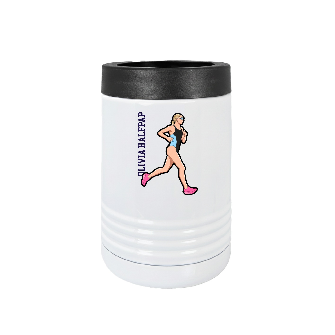 Beverage Holder — Name Vertical in White