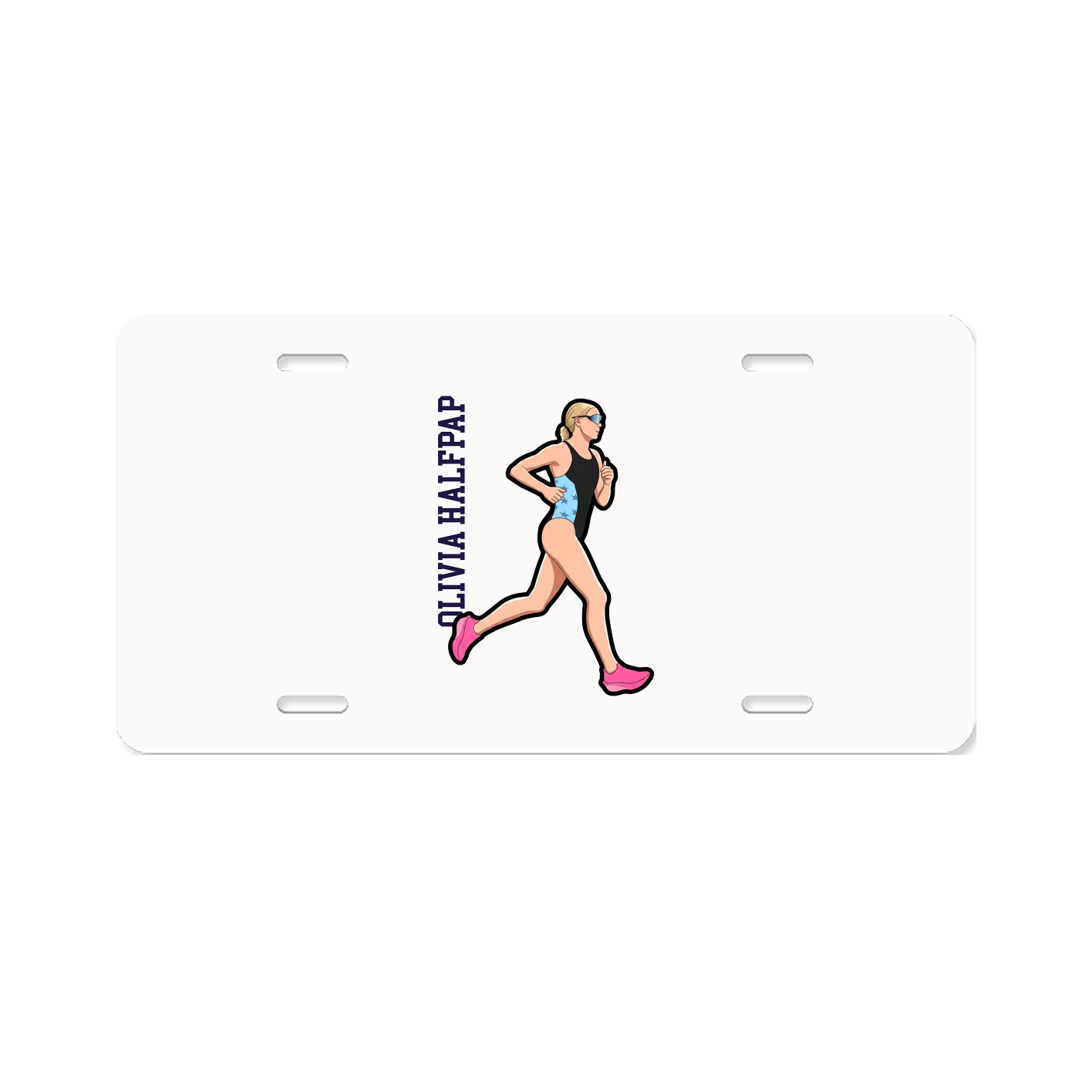 License Plate — Name Vertical in Classic