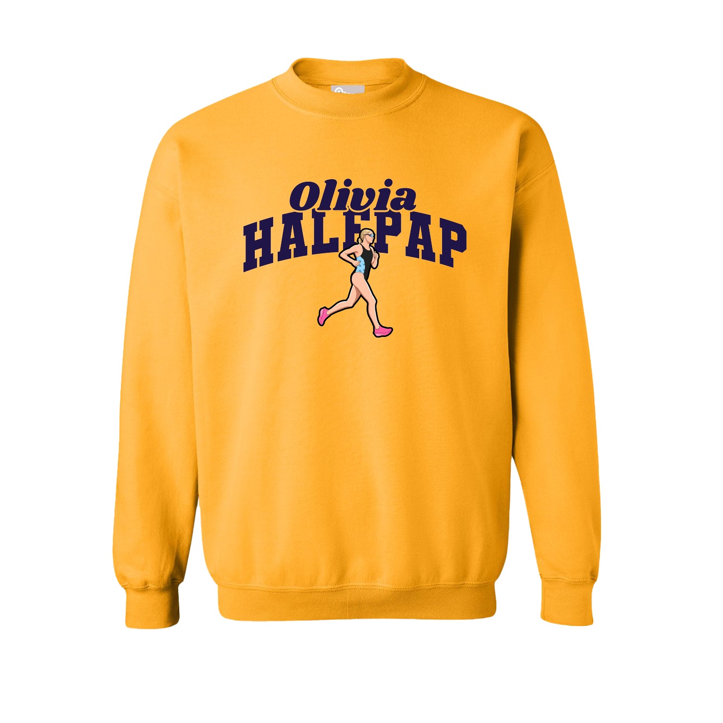 Fleece Crew — Signature Arch in Gold