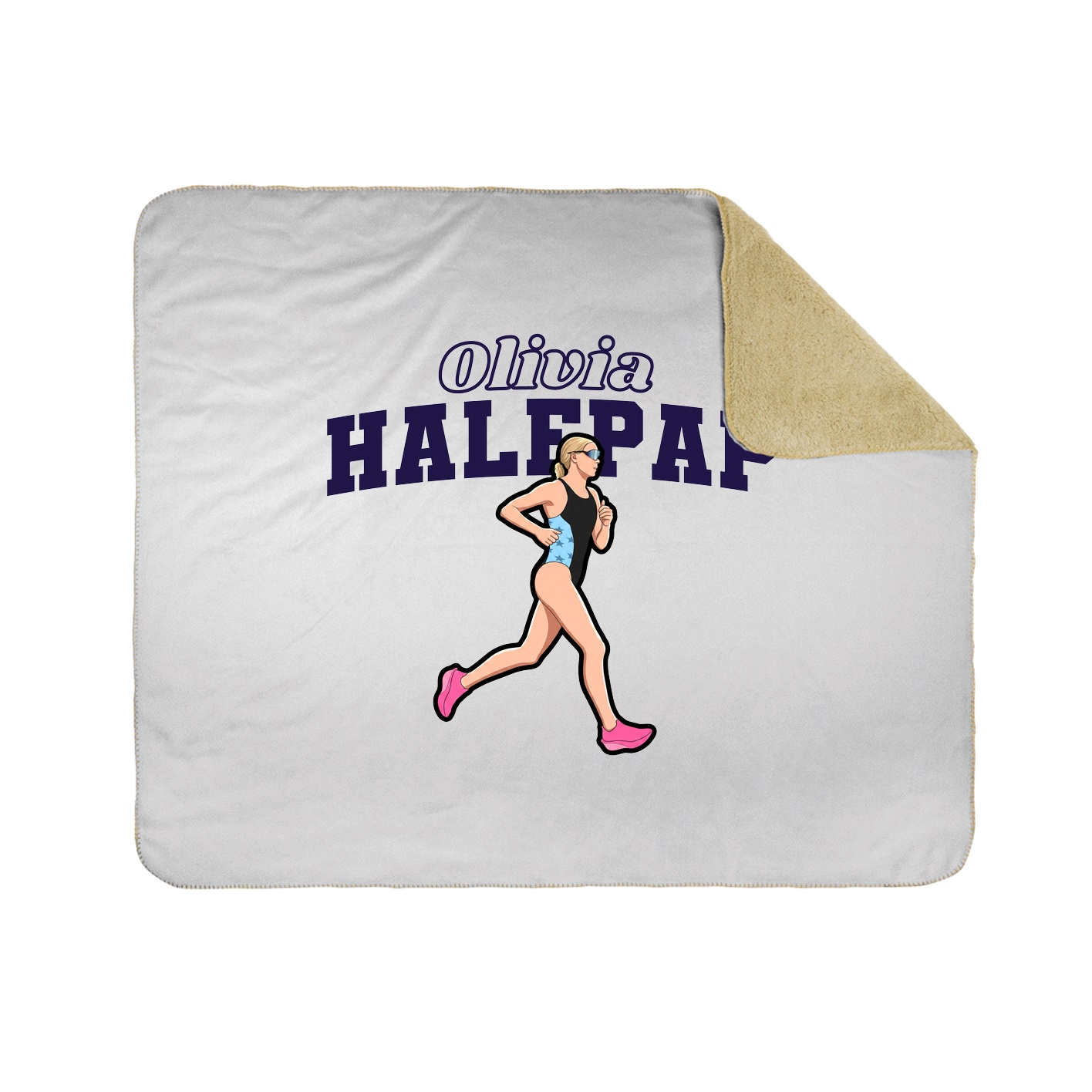 Throw Blanket — Name Arch in White