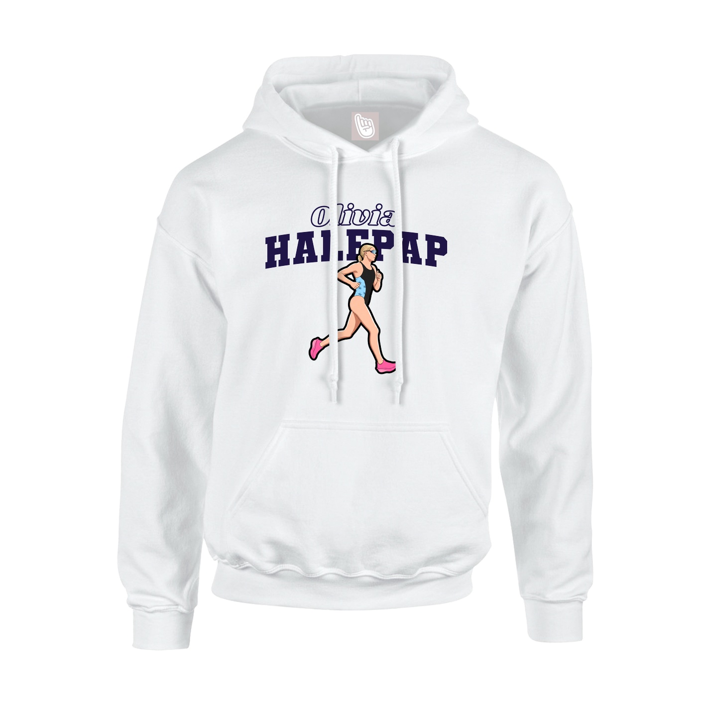Youth Hoodie — Name Arch in White