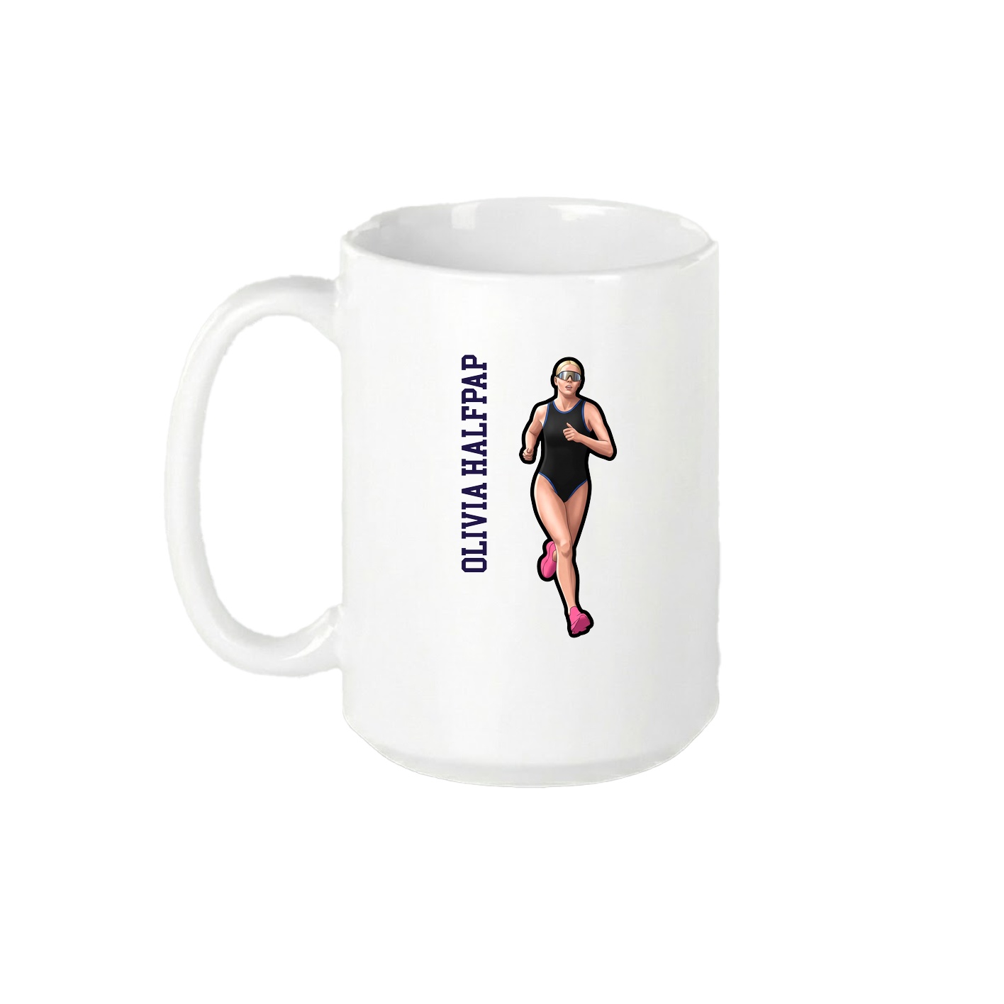 15oz Coffee Mug — Name Vertical in White