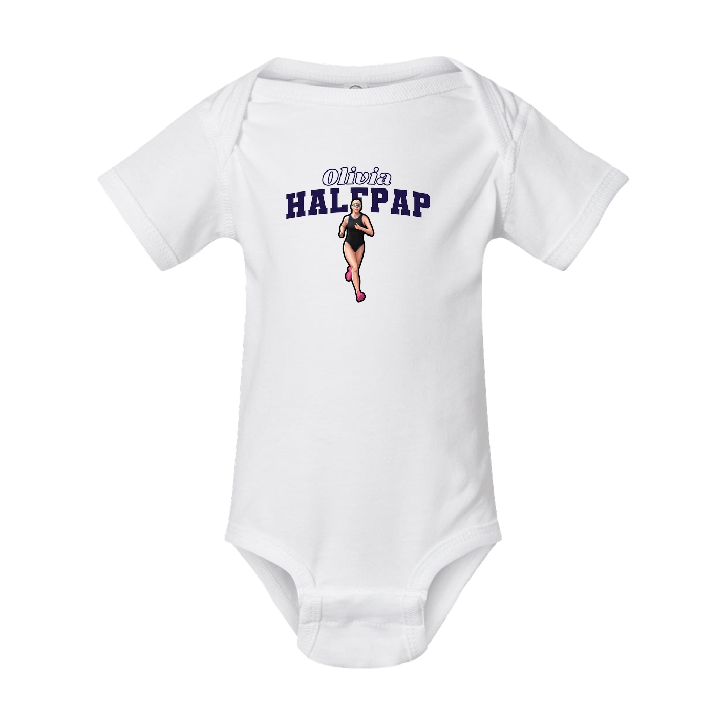 Baby Onesie — Name Arch in White