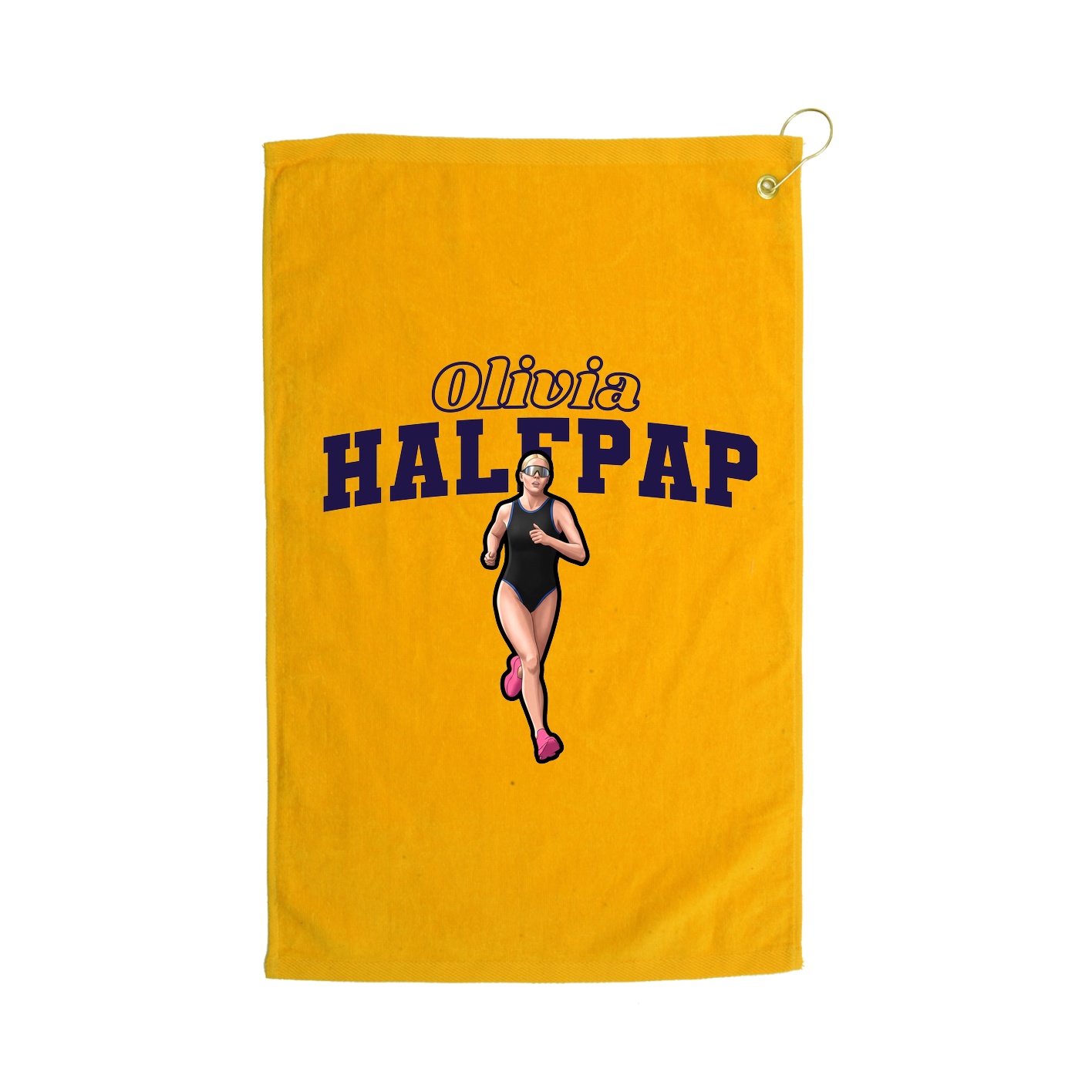 Golf Towel — Name Arch in Gold