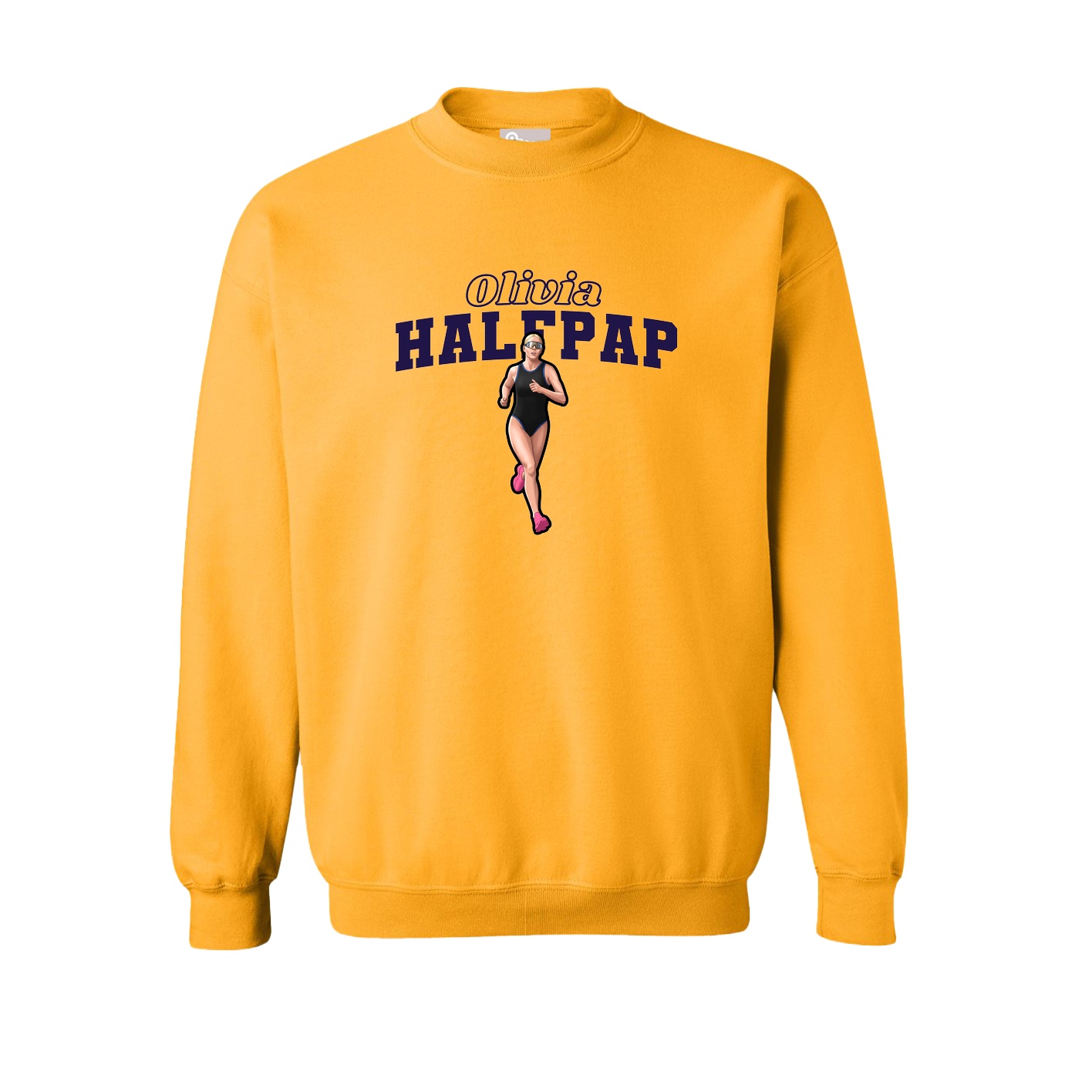 Fleece Crew — Name Arch in Gold