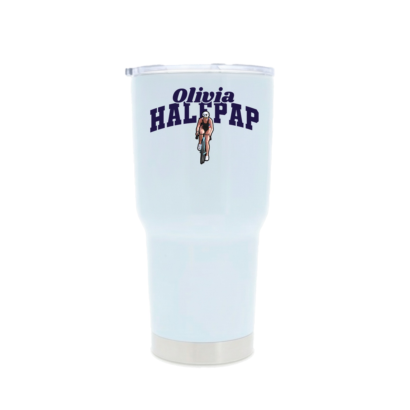 30oz Stainless Steel Tumbler — Signature Arch in White