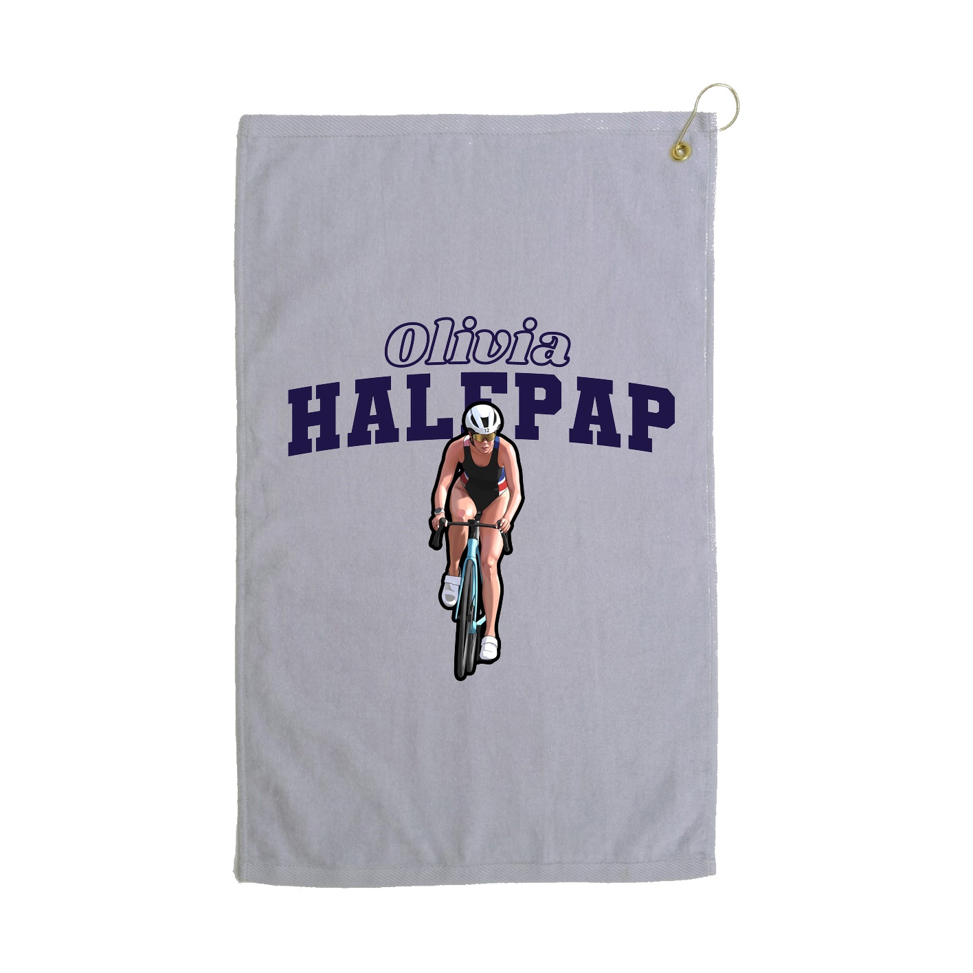 Golf Towel — Name Arch in Grey