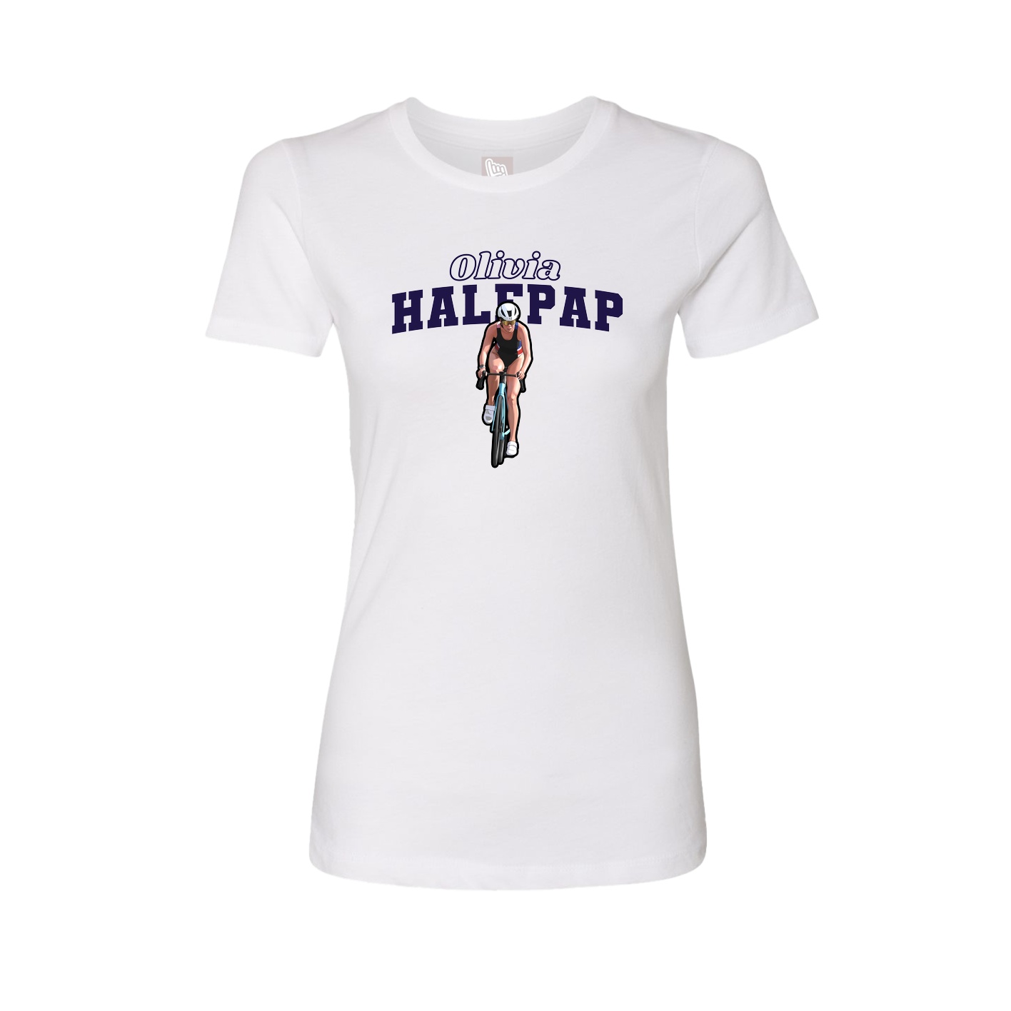 Fitted Women's Tee — Name Arch in White