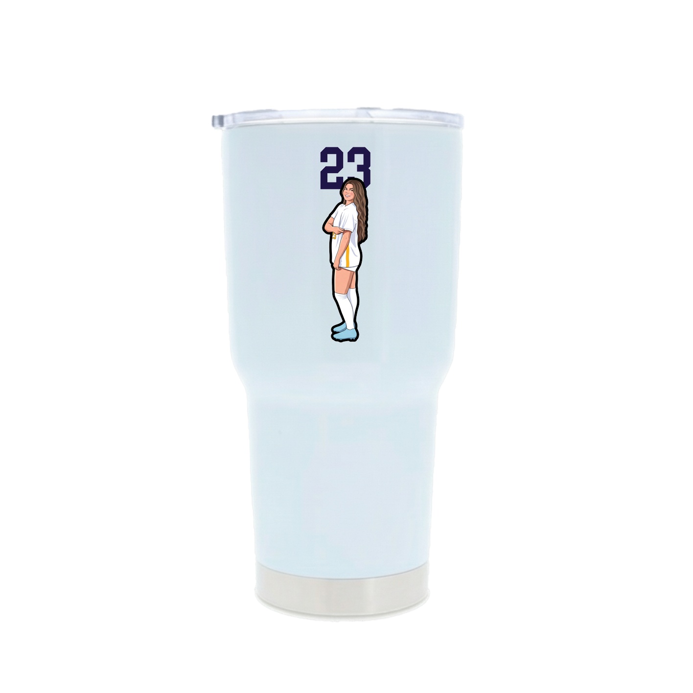 30oz Stainless Steel Tumbler — Number Top in White