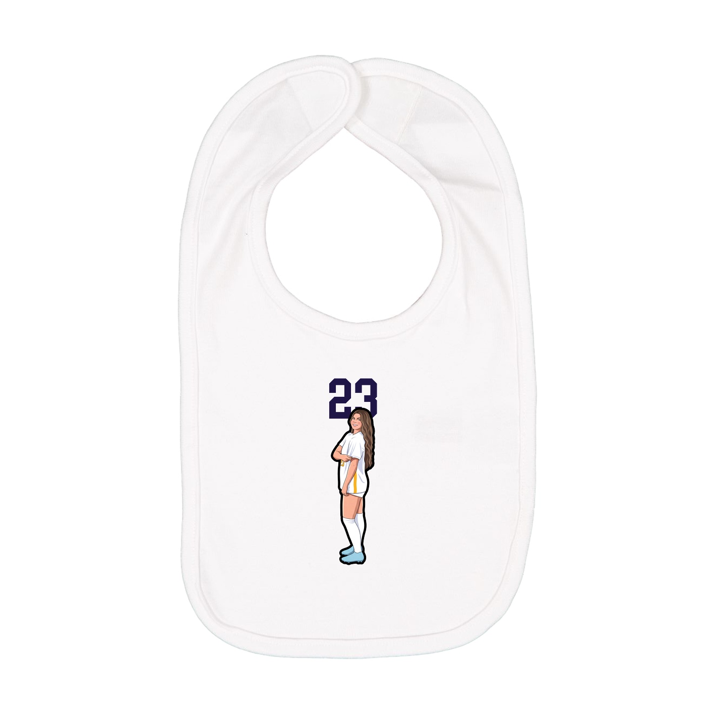 Infant Bib — Number Top in White