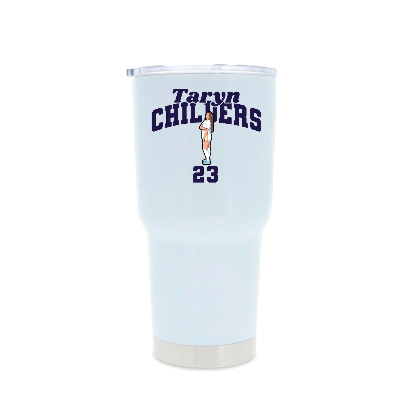 30oz Stainless Steel Tumbler — Signature Arch in White