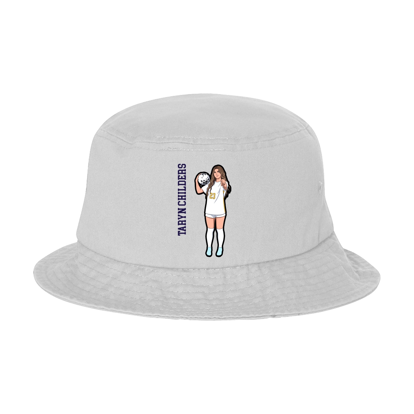 Bucket Cap — Name Vertical in White