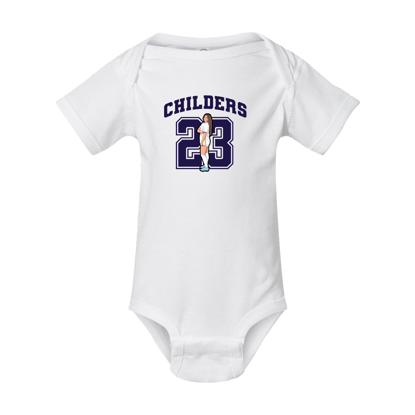 Baby Onesie — Number in White