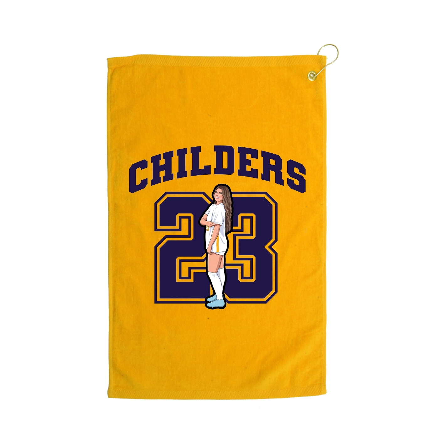 Golf Towel — Number in Gold