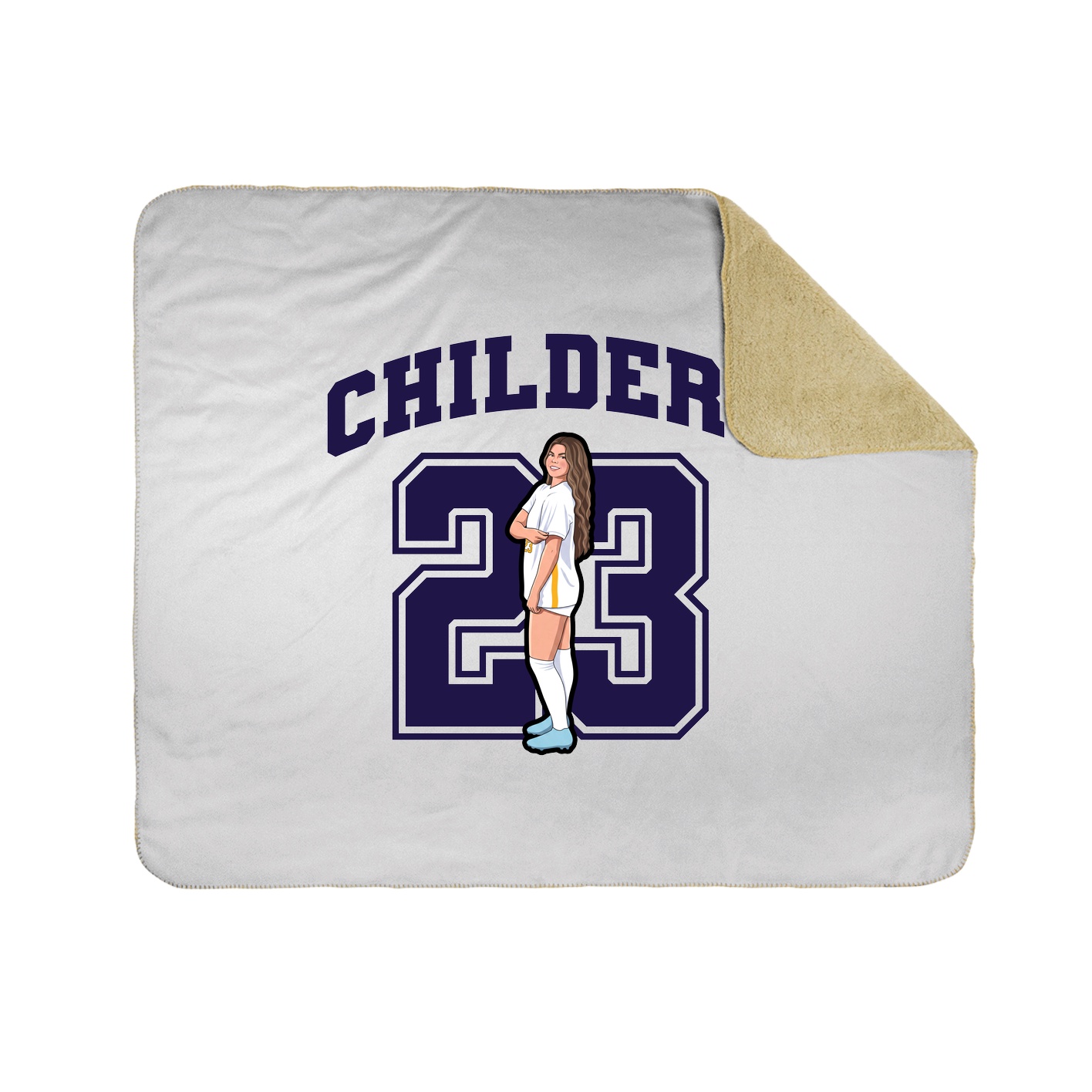 Throw Blanket — Number in White
