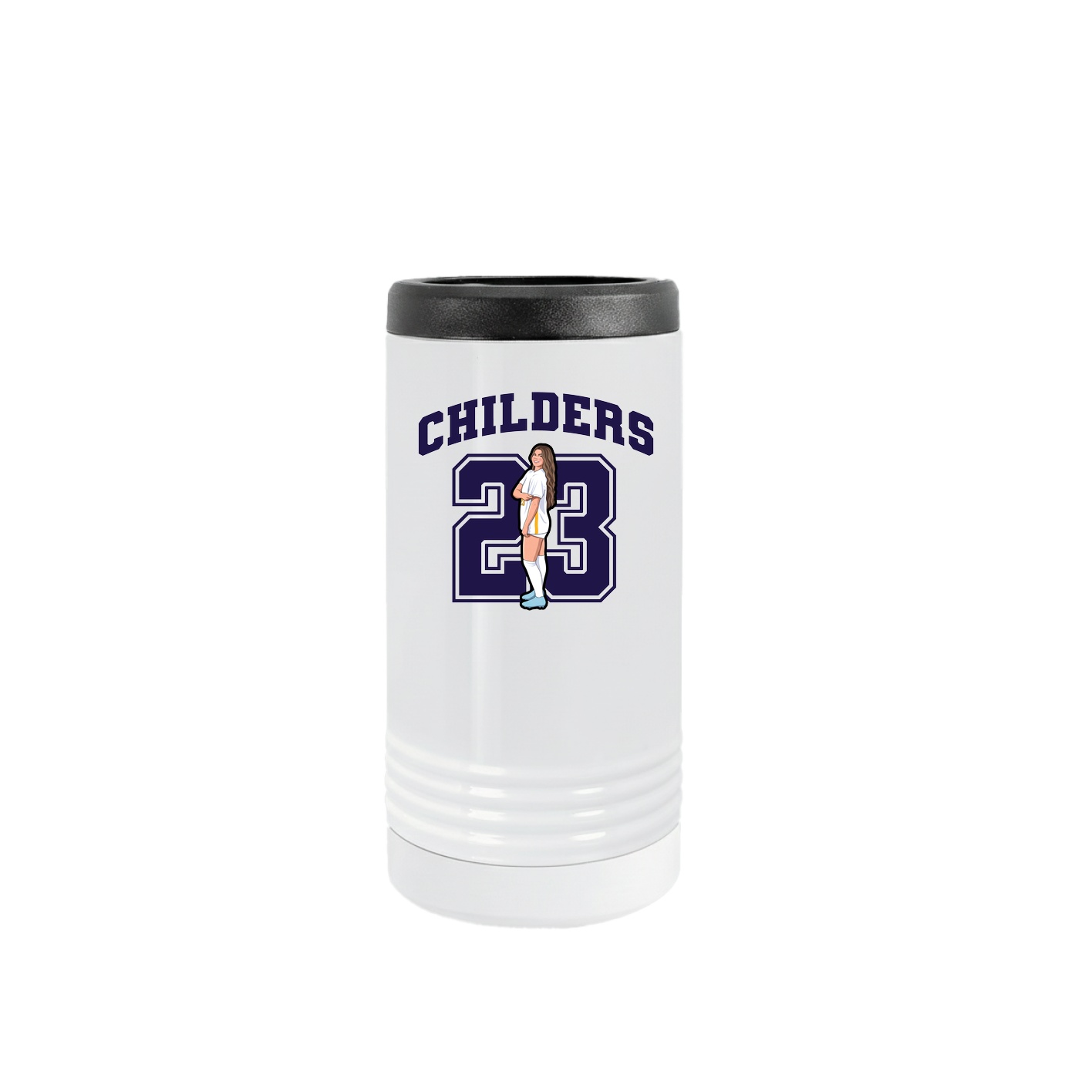 Slim Beverage Holder — Number in White
