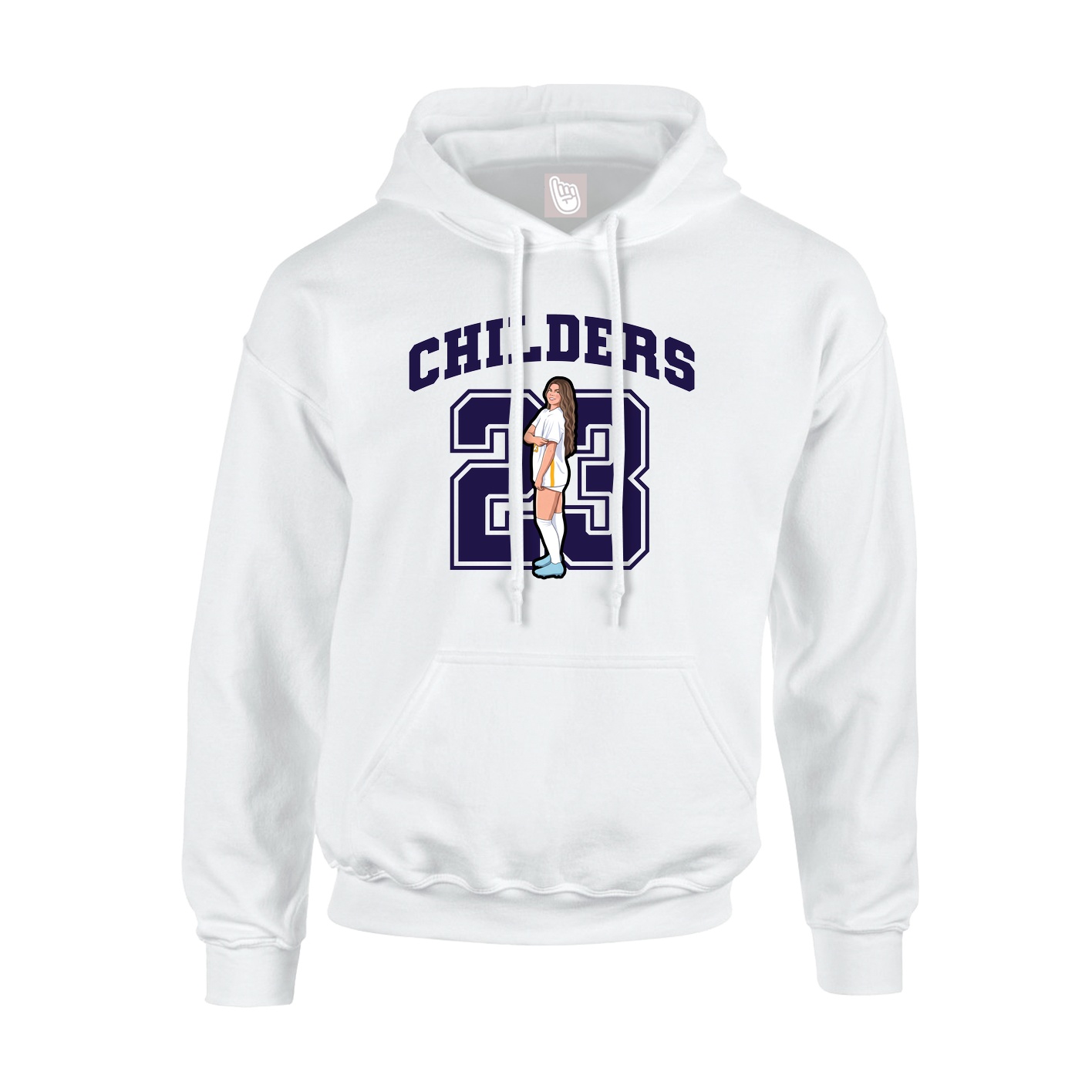Hoodie — Number in White