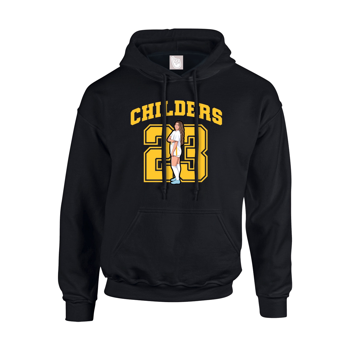 Youth Hoodie — Number in Black
