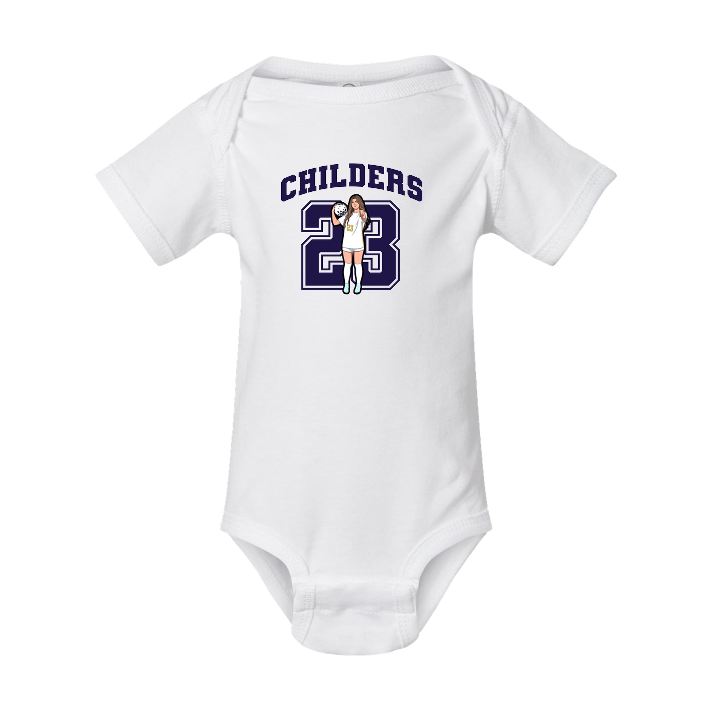Baby Onesie — Number in White