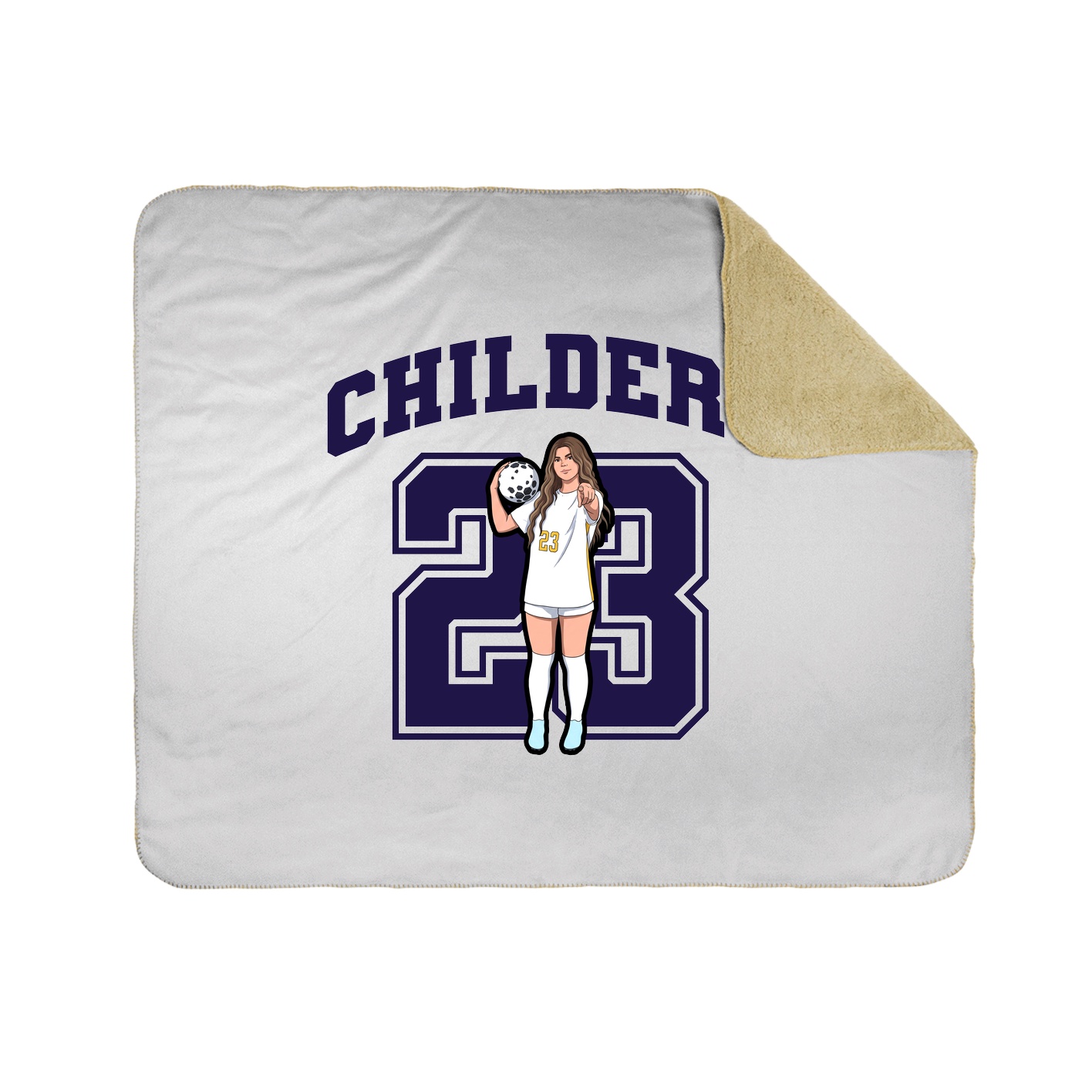 Throw Blanket — Number in White