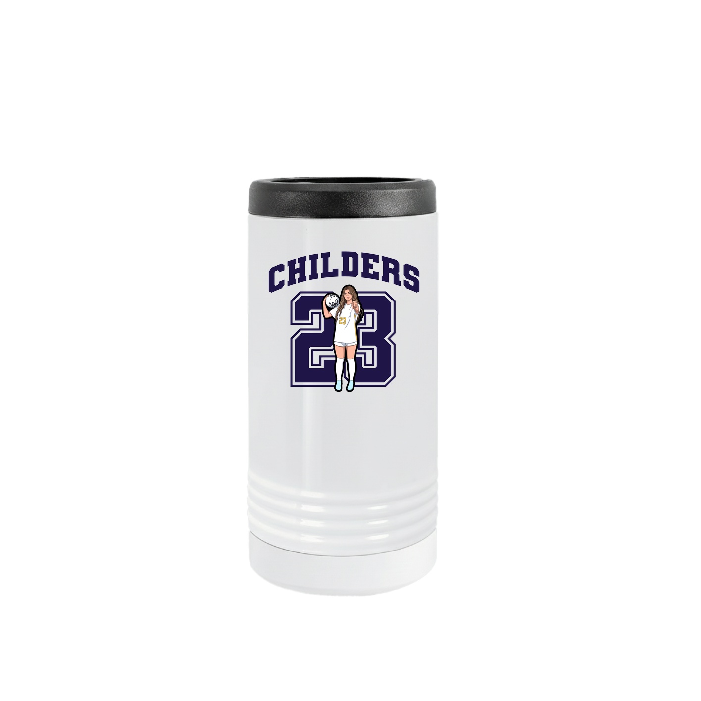 Slim Beverage Holder — Number in White