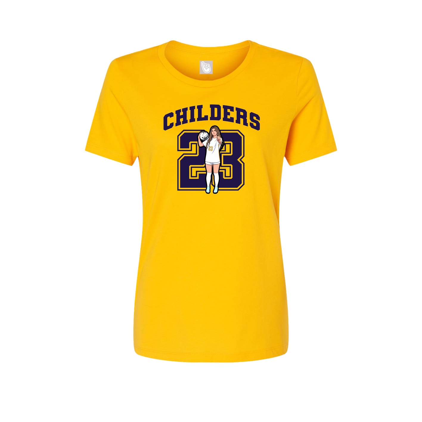 Fitted Women's Tee — Number in Gold
