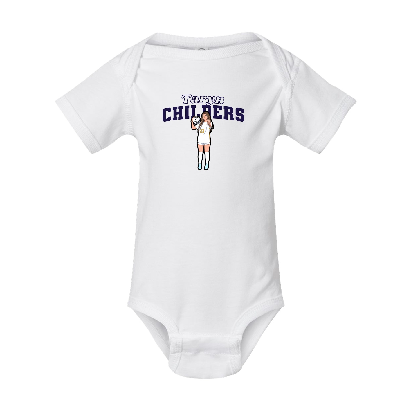 Baby Onesie — Name Arch in White