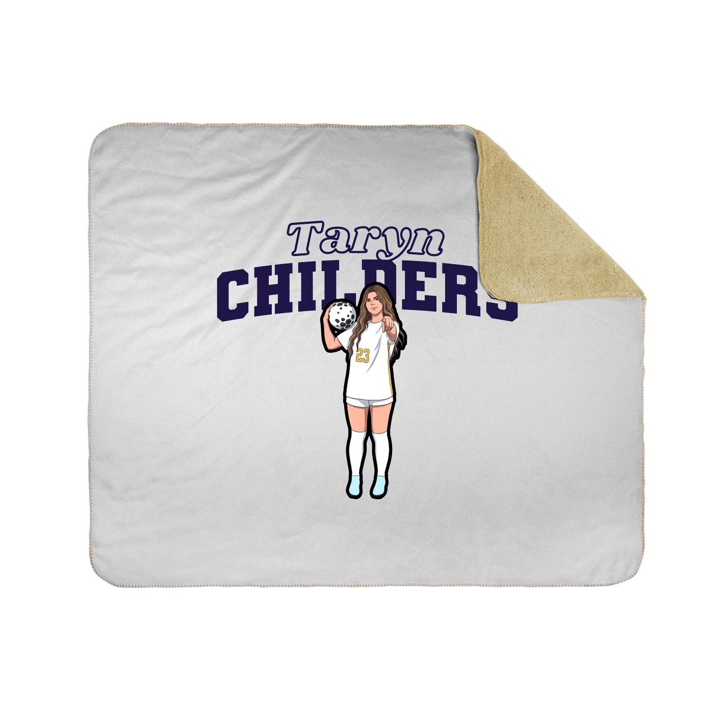 Throw Blanket — Name Arch in White