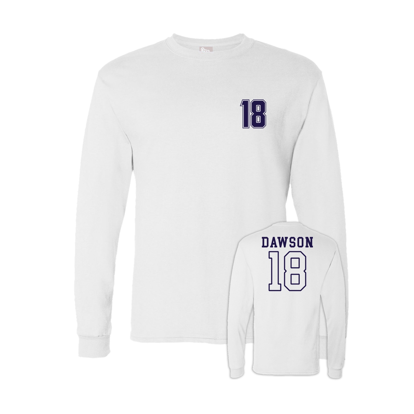 Long Sleeve Tee — Chest Back in White