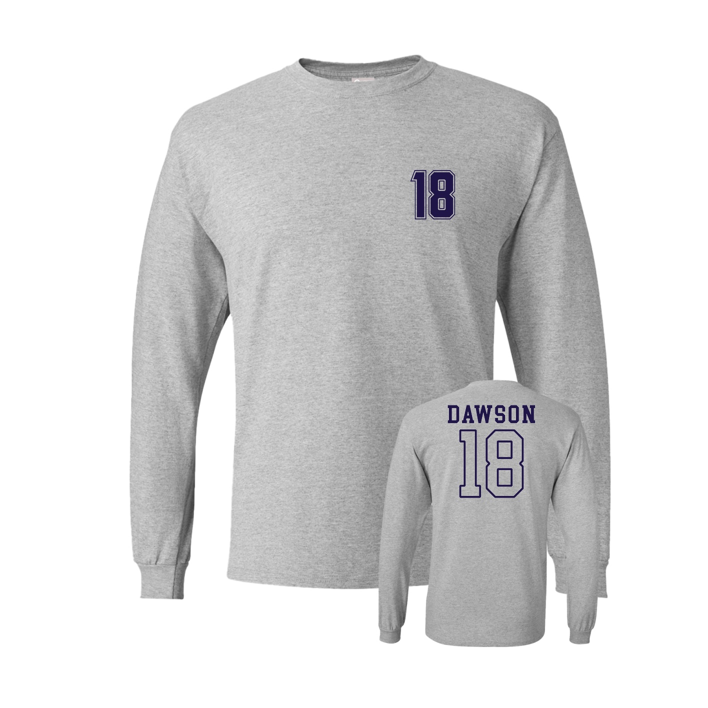 Long Sleeve Tee — Chest Back in Grey